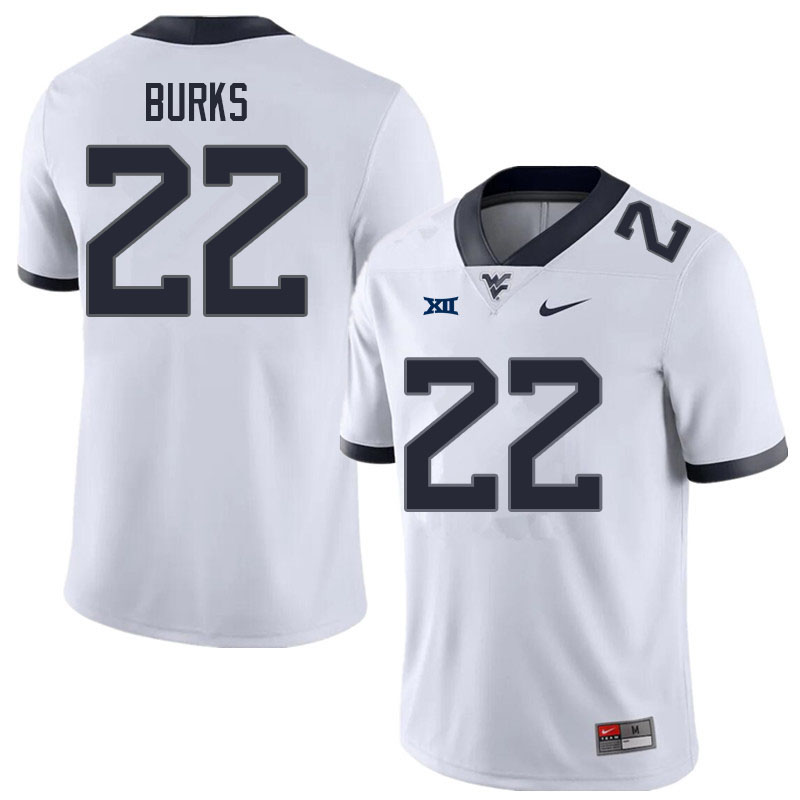 Men #22 Aubrey Burks West Virginia Mountaineers College Football Jerseys Sale-White - Click Image to Close
